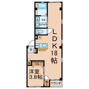 1LDK 間取り図