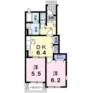 2DK 間取り図