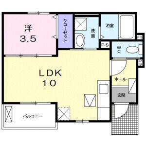 1LDK 間取り図