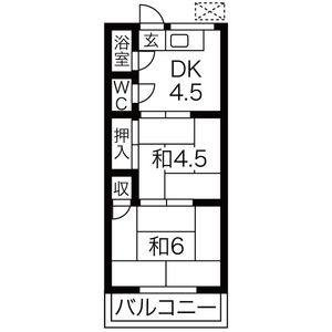 2DK 間取り図