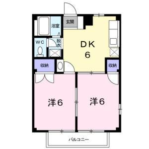 2DK 間取り図