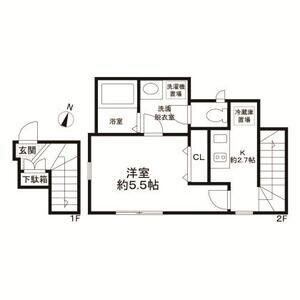 1K 間取り図