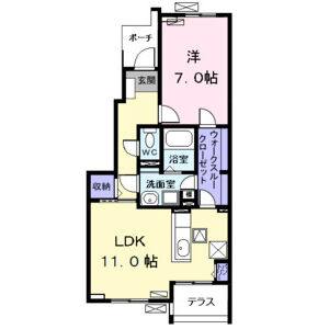 1LDK 間取り図
