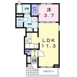 1LDK 間取り図