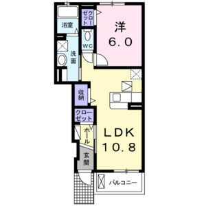 1LDK 間取り図