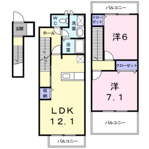 2LDK 間取り図