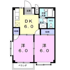 2DK 間取り図