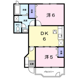 2DK 間取り図