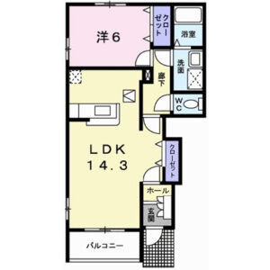 1LDK 間取り図