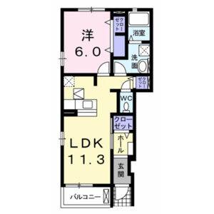 1LDK 間取り図
