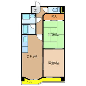 2DK 間取り図