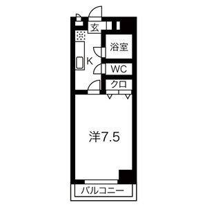 1K 間取り図