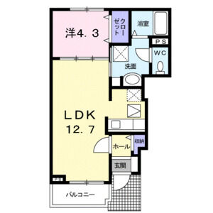 1LDK 間取り図