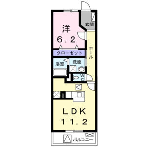 1LDK 間取り図