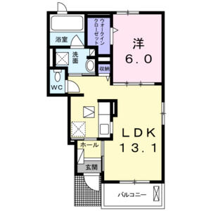 1LDK 間取り図