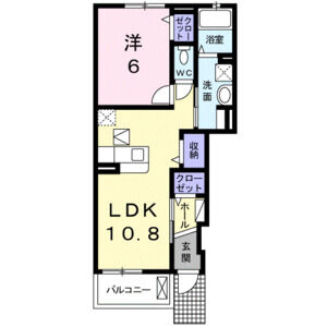 1LDK 間取り図