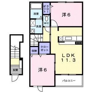 2LDK 間取り図