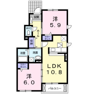 2LDK 間取り図