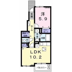 1LDK 間取り図