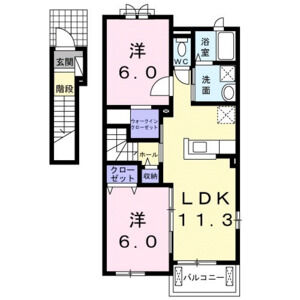 2LDK 間取り図