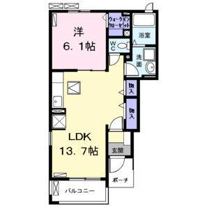 1LDK 間取り図