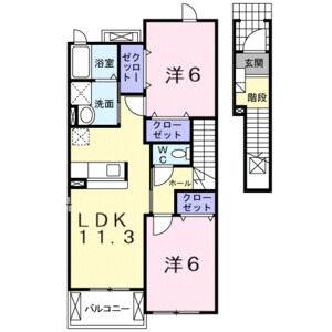 2LDK 間取り図