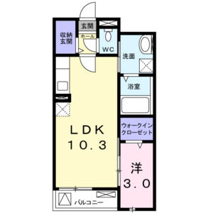 1LDK 間取り図