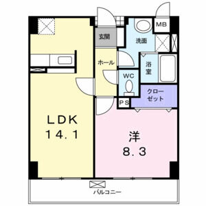 1LDK 間取り図