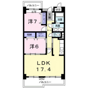 2LDK 間取り図
