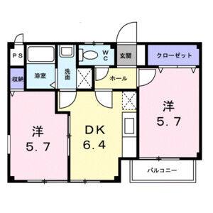 2DK 間取り図