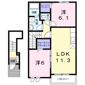 2LDK 間取り図