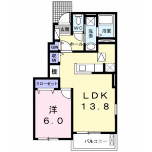 1LDK 間取り図