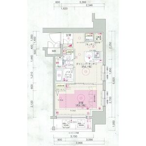 1DK 間取り図