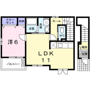 1LDK 間取り図