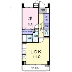 1LDK 間取り図