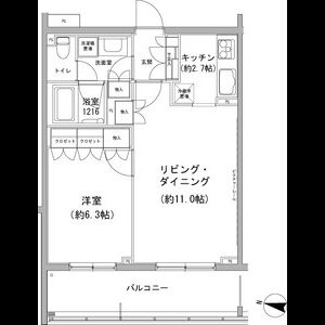1LDK 間取り図