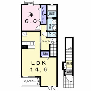 1LDK 間取り図