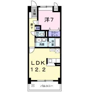 1LDK 間取り図