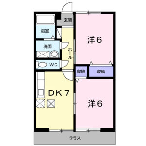 2DK 間取り図