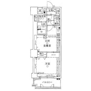1DK 間取り図