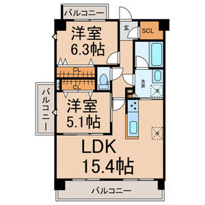 2LDK 間取り図
