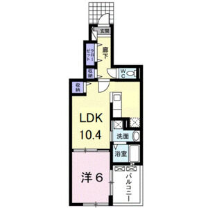 1LDK 間取り図