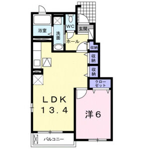 1LDK 間取り図