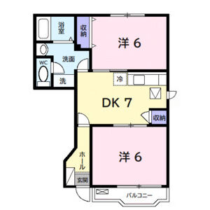 2DK 間取り図