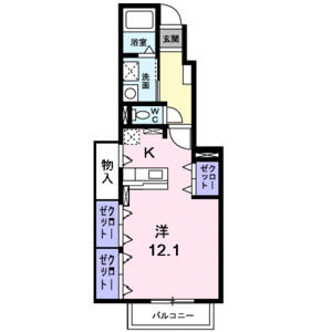 1K 間取り図