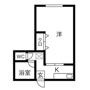 1K 間取り図