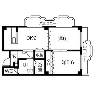 2DK 間取り図
