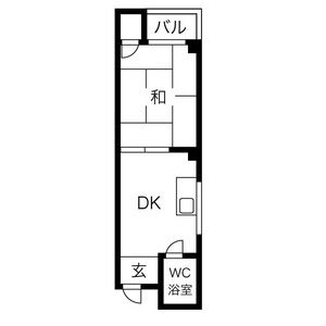1DK 間取り図