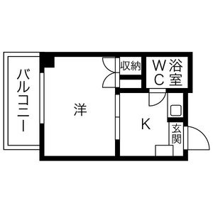 1DK 間取り図