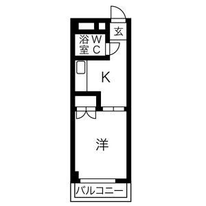1DK 間取り図